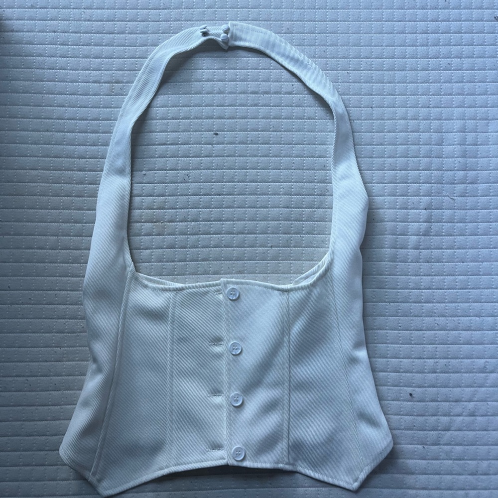 White corset vest top